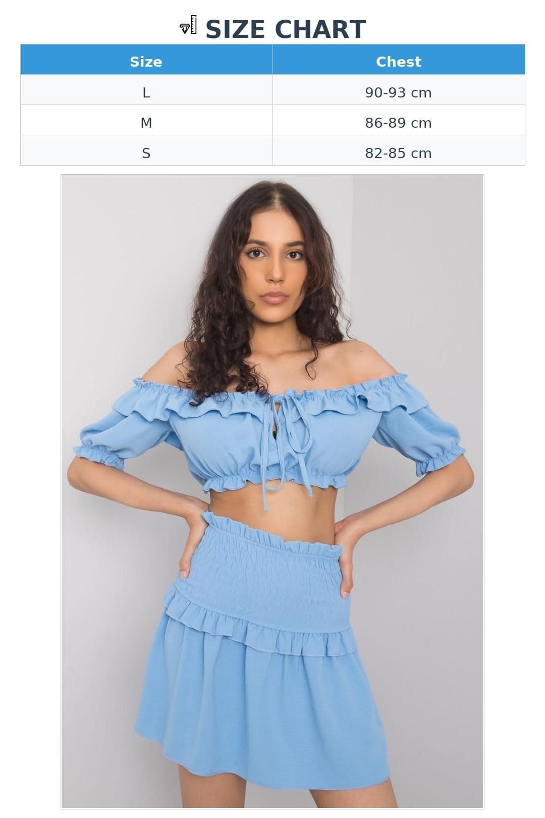 Love Lace Love Lace Women's Short Spanish Neck Tie Front Blouse in Blue - 4