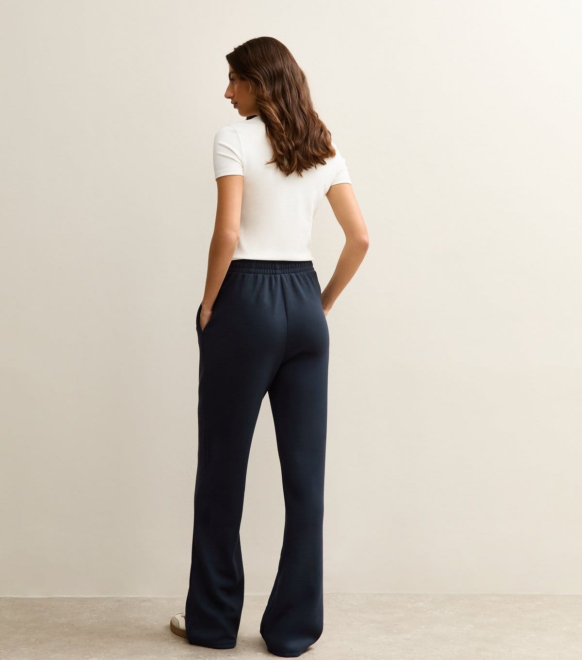 New Look Women's Tall Premium Navy Jersey Wide Leg Joggers New Look - 4