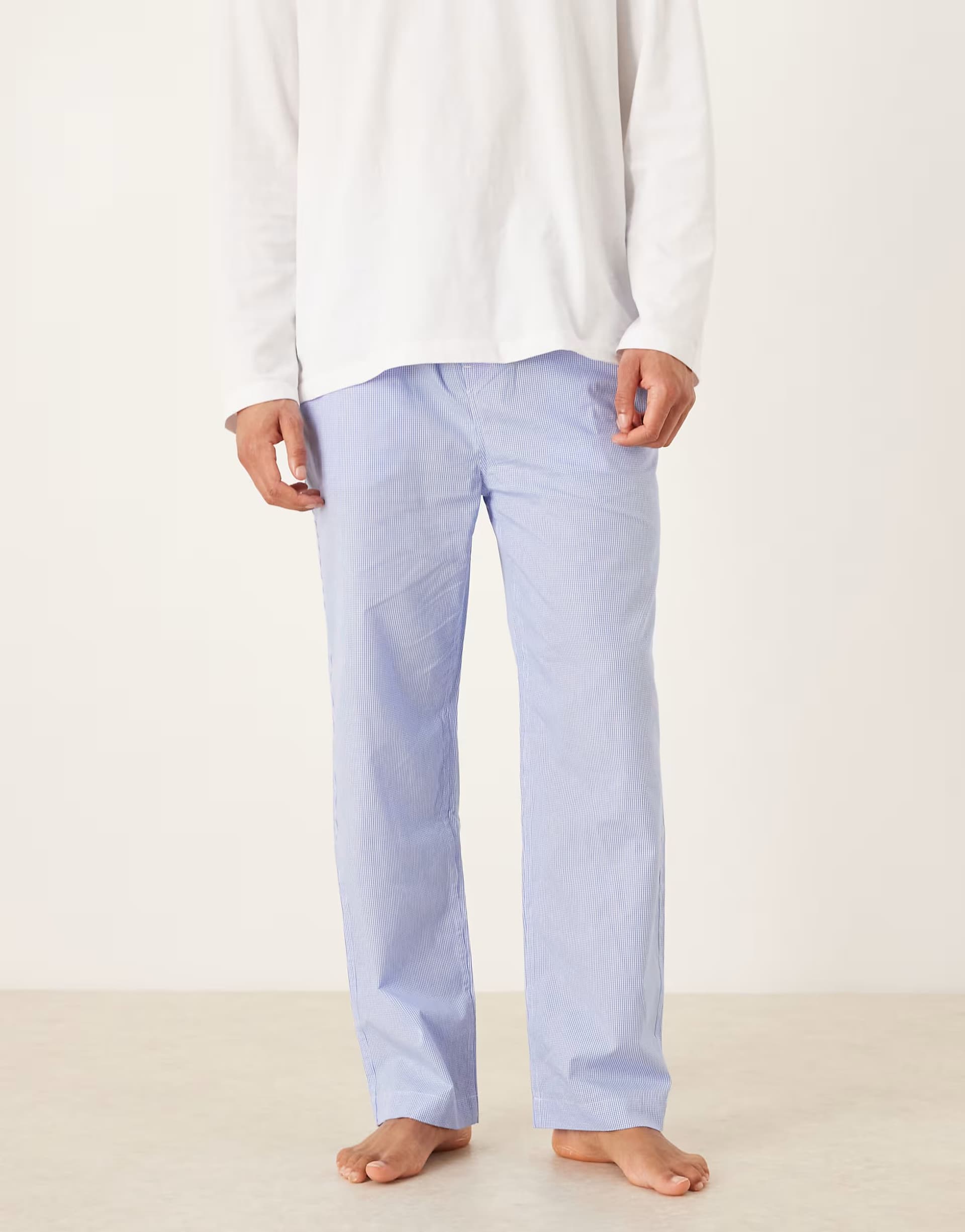 ASOS Polo Ralph Lauren gingham cotton sleep pant in light blue