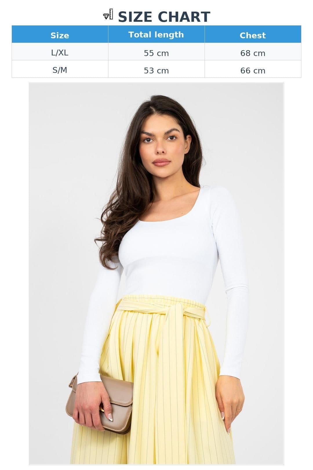 Love Lace Love Lace Women's Classic Fitted Cotton Elastane Blouse Long Sleeve in White - 4