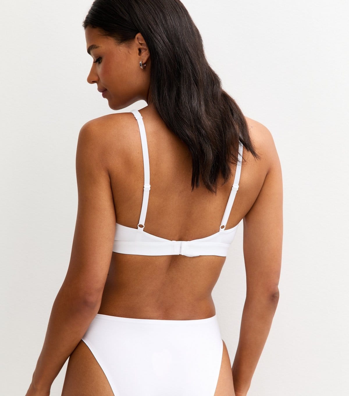 New Look Women's White Deep V-Neck Non Wired Bra New Look - 4