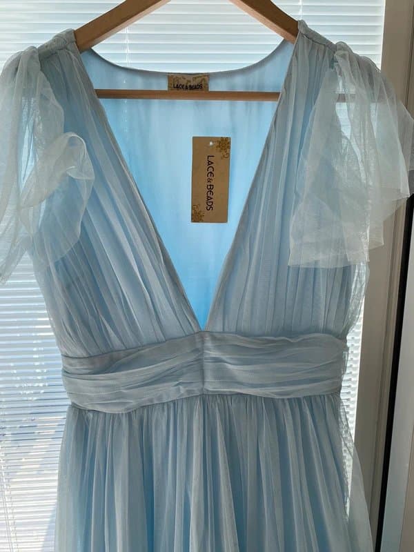 ASOS ASOS lace and beads blue dress brand new size 8