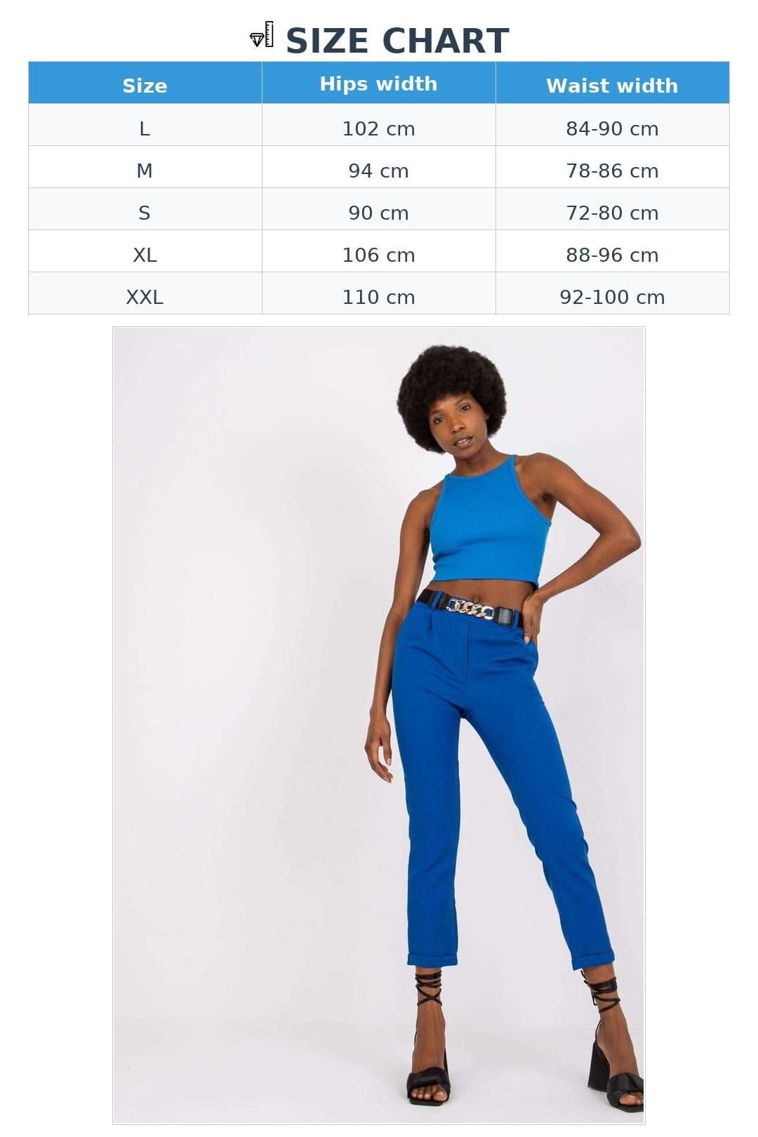 Love Lace Love Lace Women's High Rise Elastic Waist Pants with Belt Pockets in Blue - 4