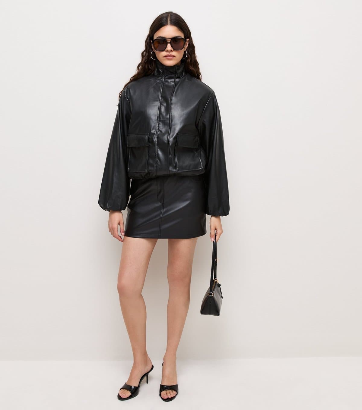 New Look Women's Black Faux Leather Micro Mini Skirt New Look