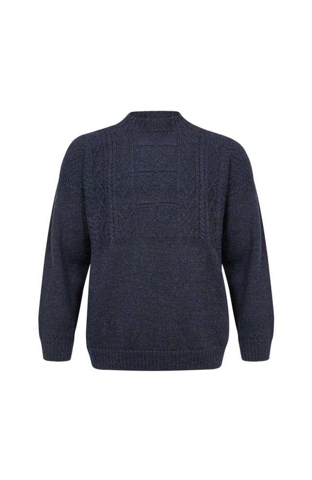 Celtic & Co Celtic & Co Men's British Wool Gansey Sweater in Dark Navy - 2