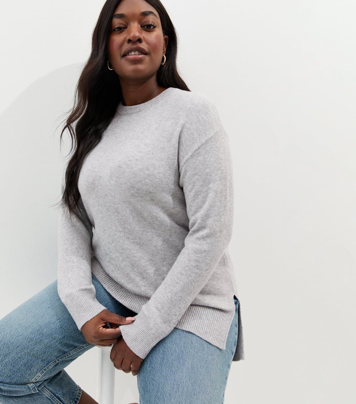 New Look New Look Light Grey Crew Neck Jumper for Women