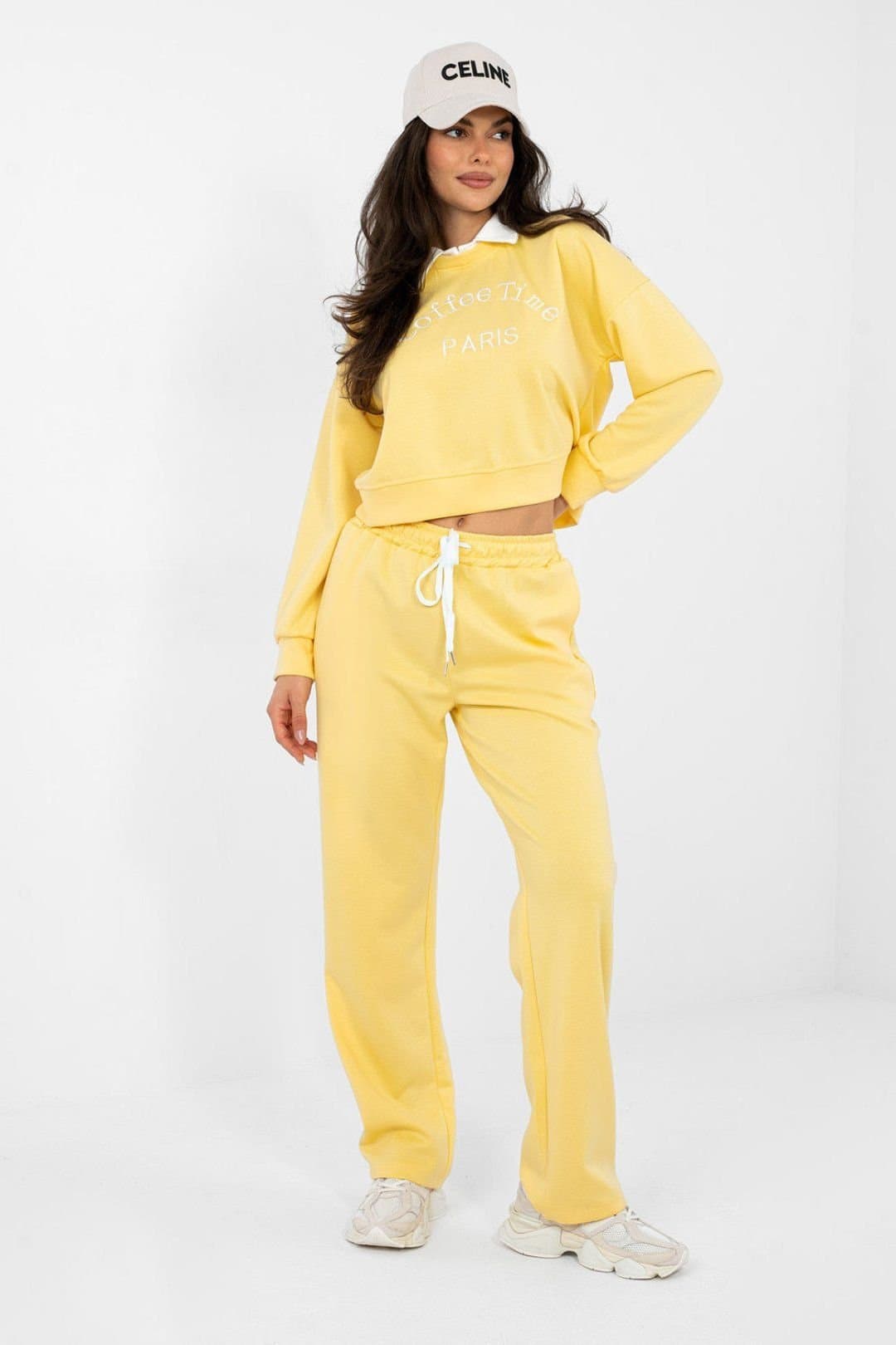 Love Lace Love Lace Women's Everyday Soft Relaxed Tracksuit Set in Yellow