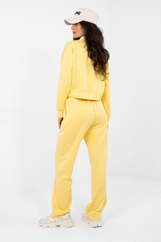 Love Lace Love Lace Women's Everyday Soft Relaxed Tracksuit Set in Yellow - 2
