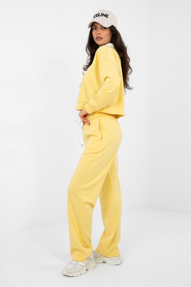Love Lace Love Lace Women's Everyday Soft Relaxed Tracksuit Set in Yellow - 3