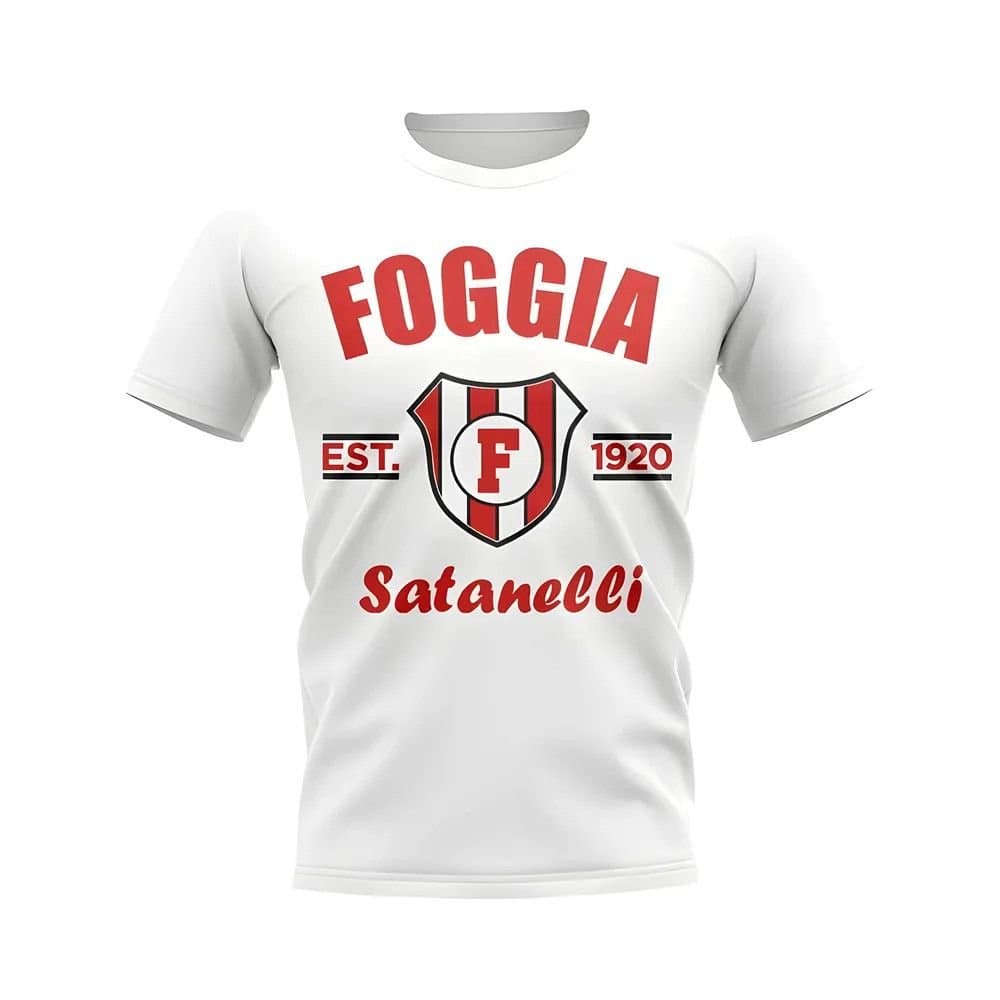 Foggia Foggia Men's Mens Established Football T-Shirt White in Blue