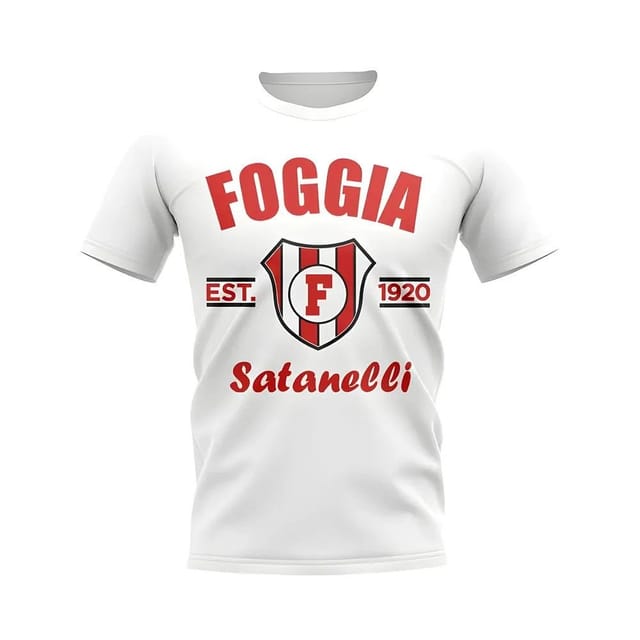 Foggia Foggia Men's Mens Established Football T-Shirt White in Blue - 2