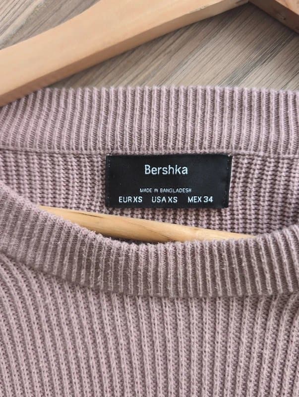 Bershka Bershka Dusty Pink Ribbed Knit Jumper