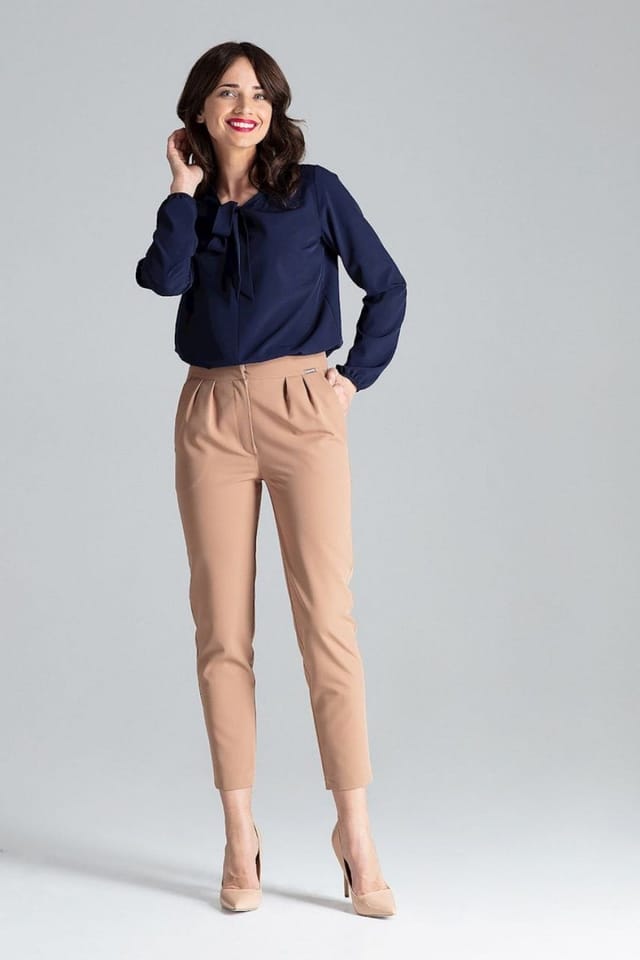 Love Lace Love Lace Women's Delicate Long Sleeve Blouse with Neck Tie in Blue - 2