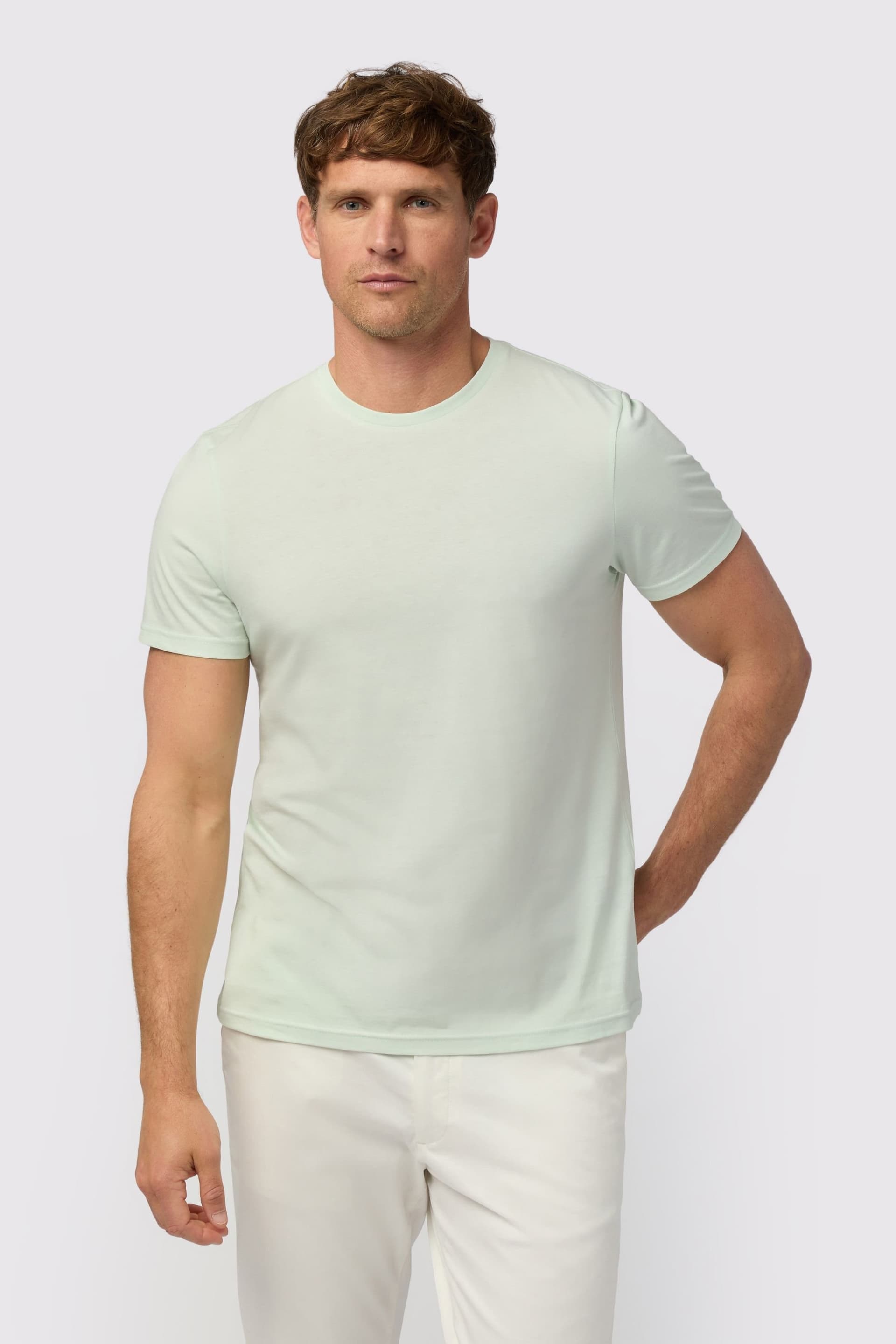 Melka Melka Men's Bright Green Crew Neck T-Shirt in Egyptian Cotton