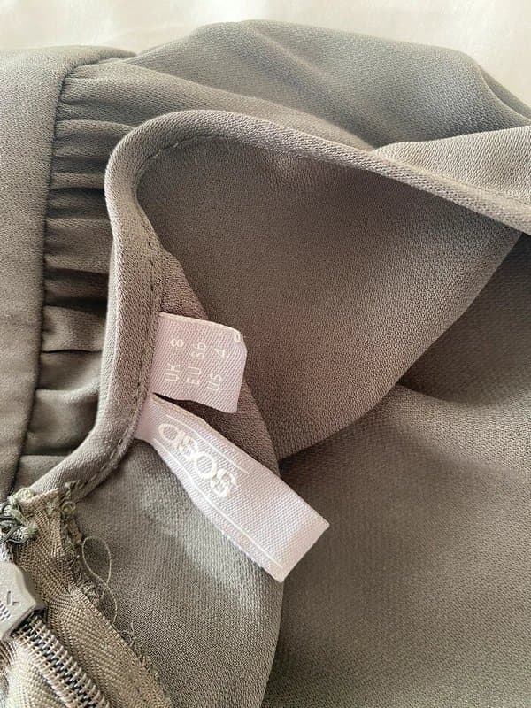 ASOS Halter neck jumpsuit in khaki size 8