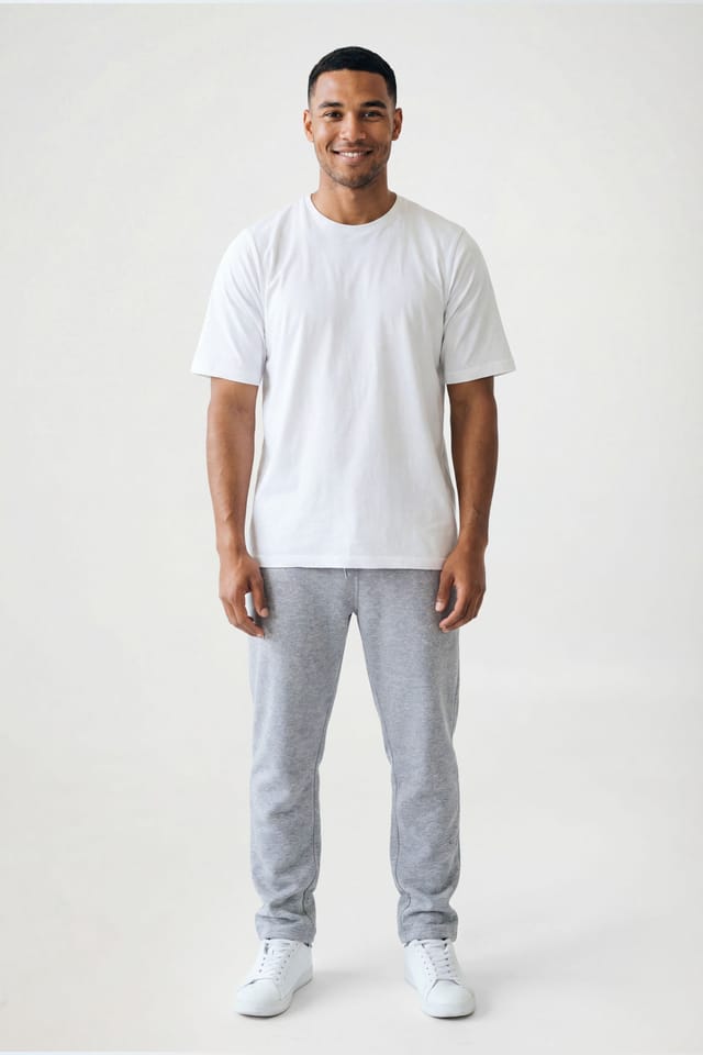 CICAY CICAY Men's Relaxed Fit Crew Neck Cotton T-Shirt in White - 2