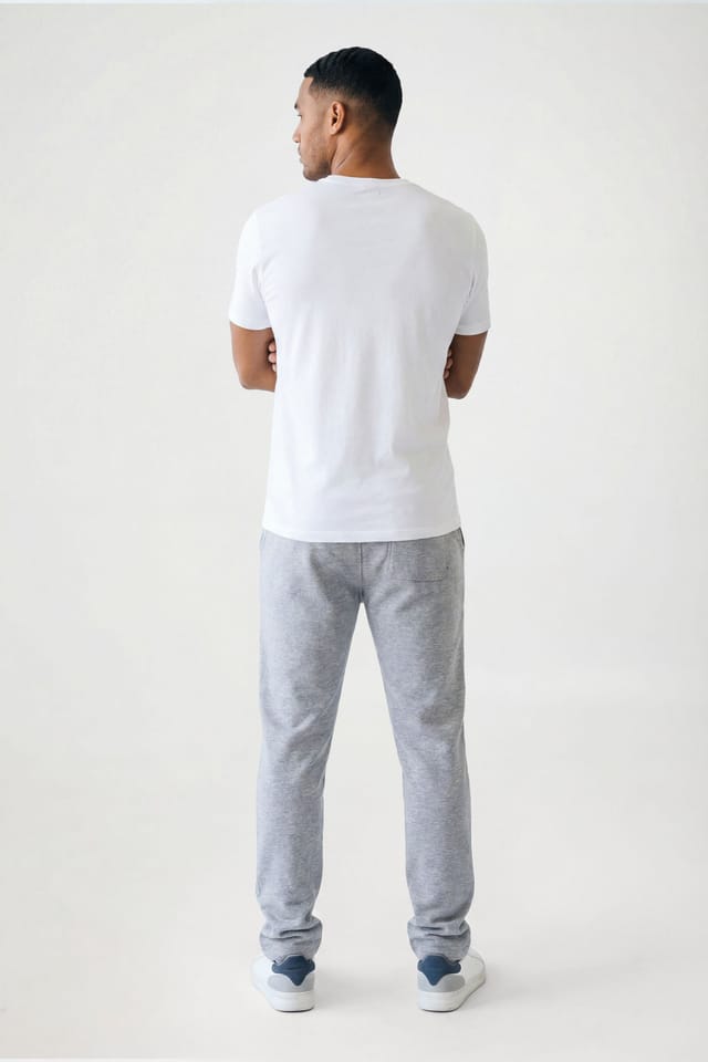 CICAY CICAY Men's Relaxed Fit Crew Neck Cotton T-Shirt in White - 3
