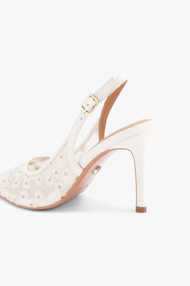 Carvela Carvela Women's 'Positano Sling High' Fabric Heels in White - 3