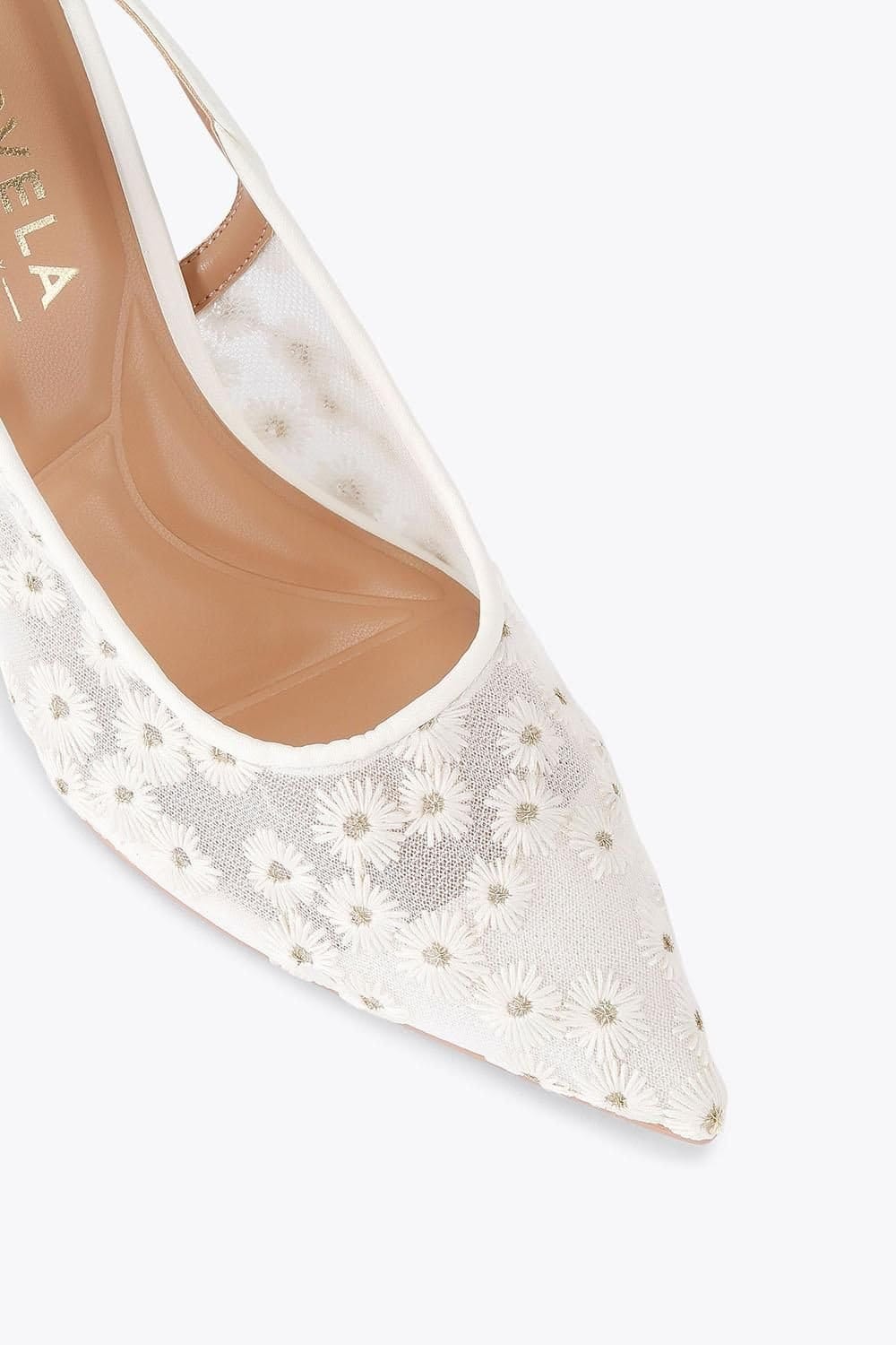 Carvela Carvela Women's 'Positano Sling High' Fabric Heels in White - 4