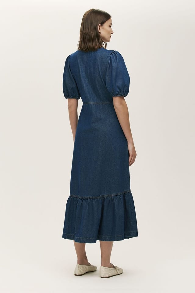 Finery London Finery London Women's Goldie Denim Midi Dress in Dark Indigo - 3