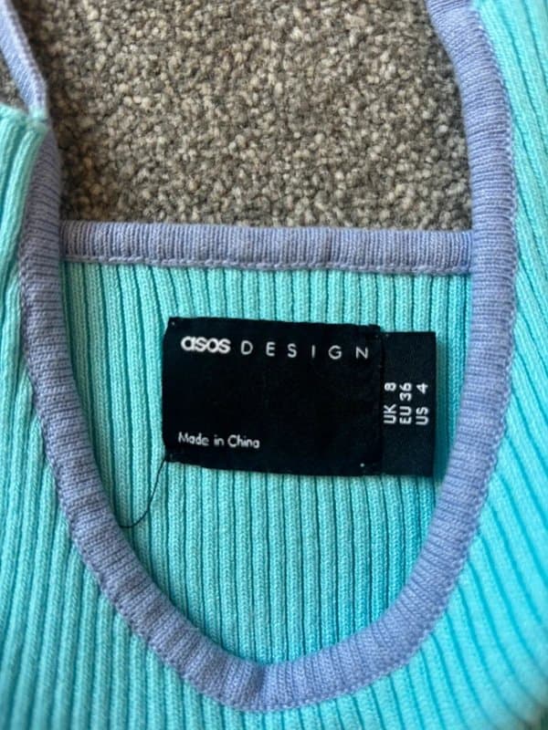 ASOS Design ASOS blue ribbed vest