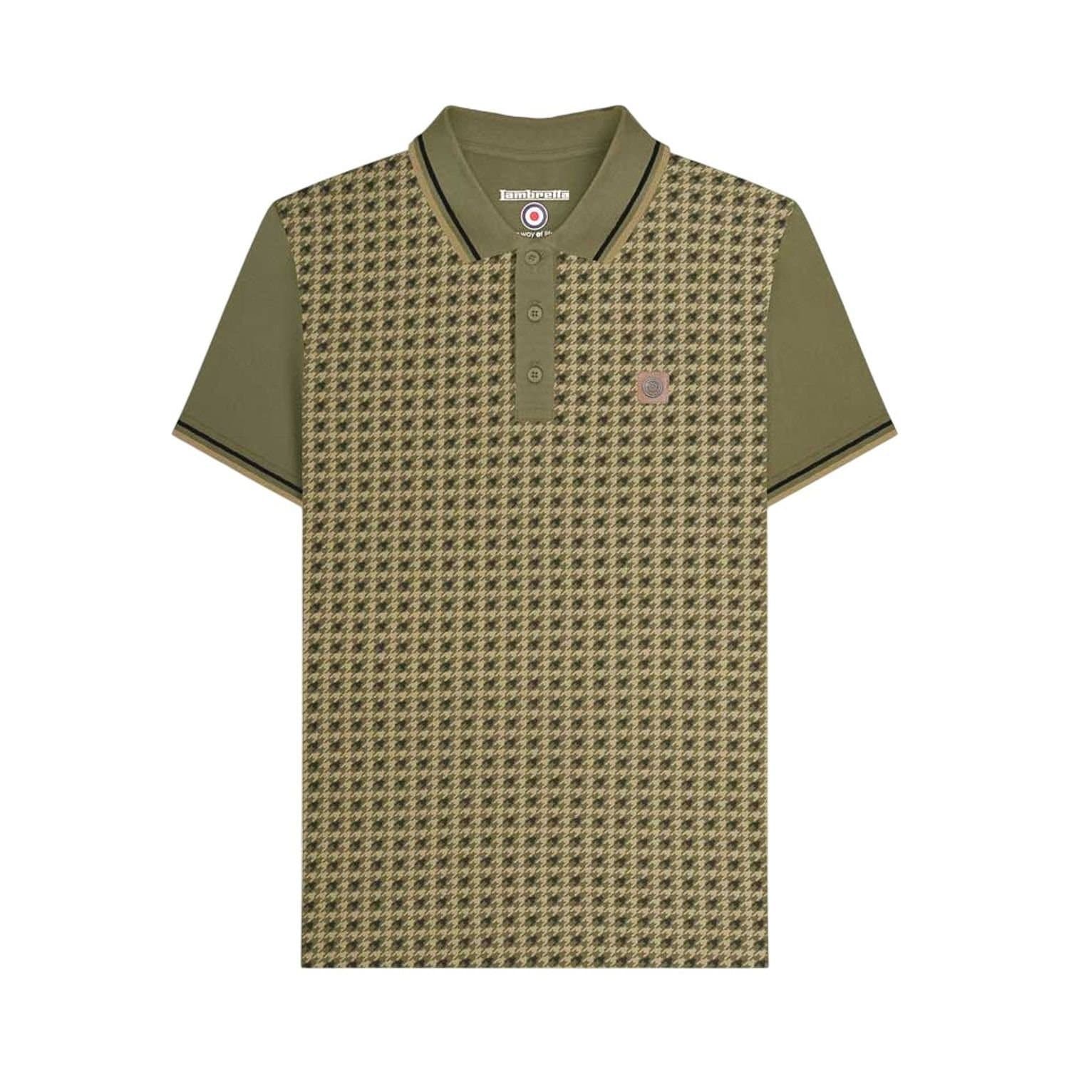 Lambretta Lambretta Men's Houndstooth Polo Shirt in Green