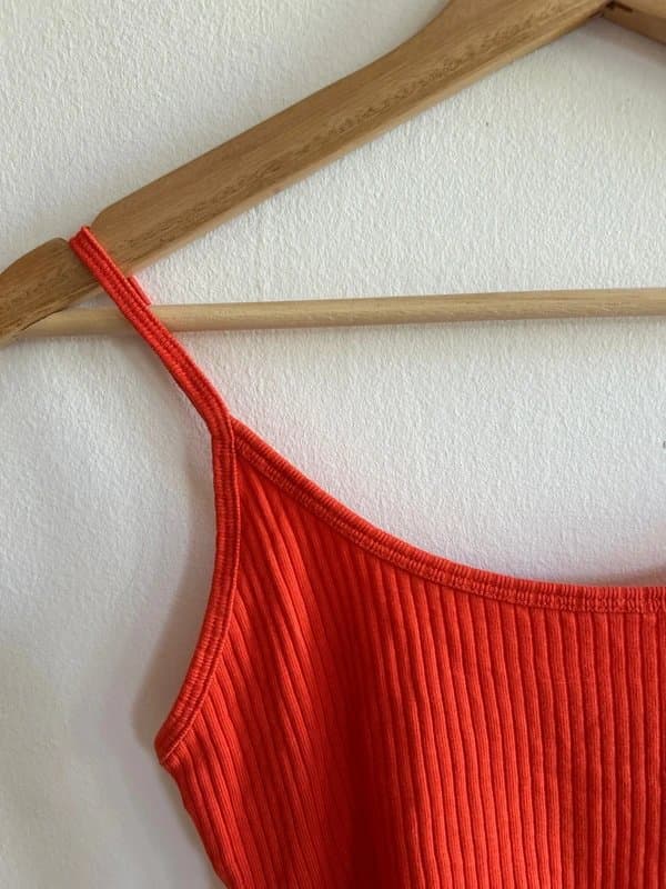 Topshop Topshop coral ribbed crop top size 12