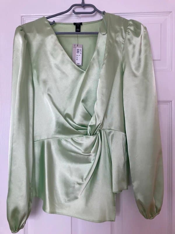 River Island Ladies lime satin top