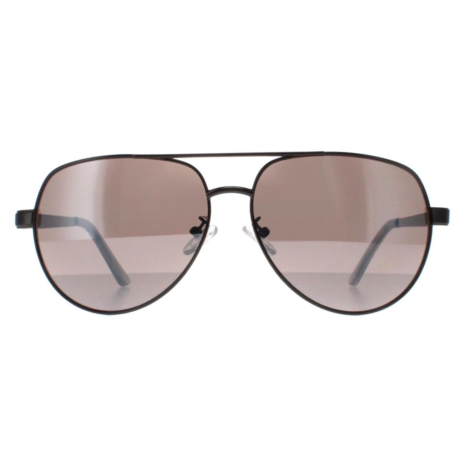 GUESS Guess Men's Aviator Gunmetal Silver Mirror GF0215 in Grey