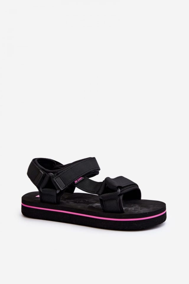 Love Lace Love Lace Women's Sporty Textile Velcro Foam Platform Casual Summer Sandals in Black - 2