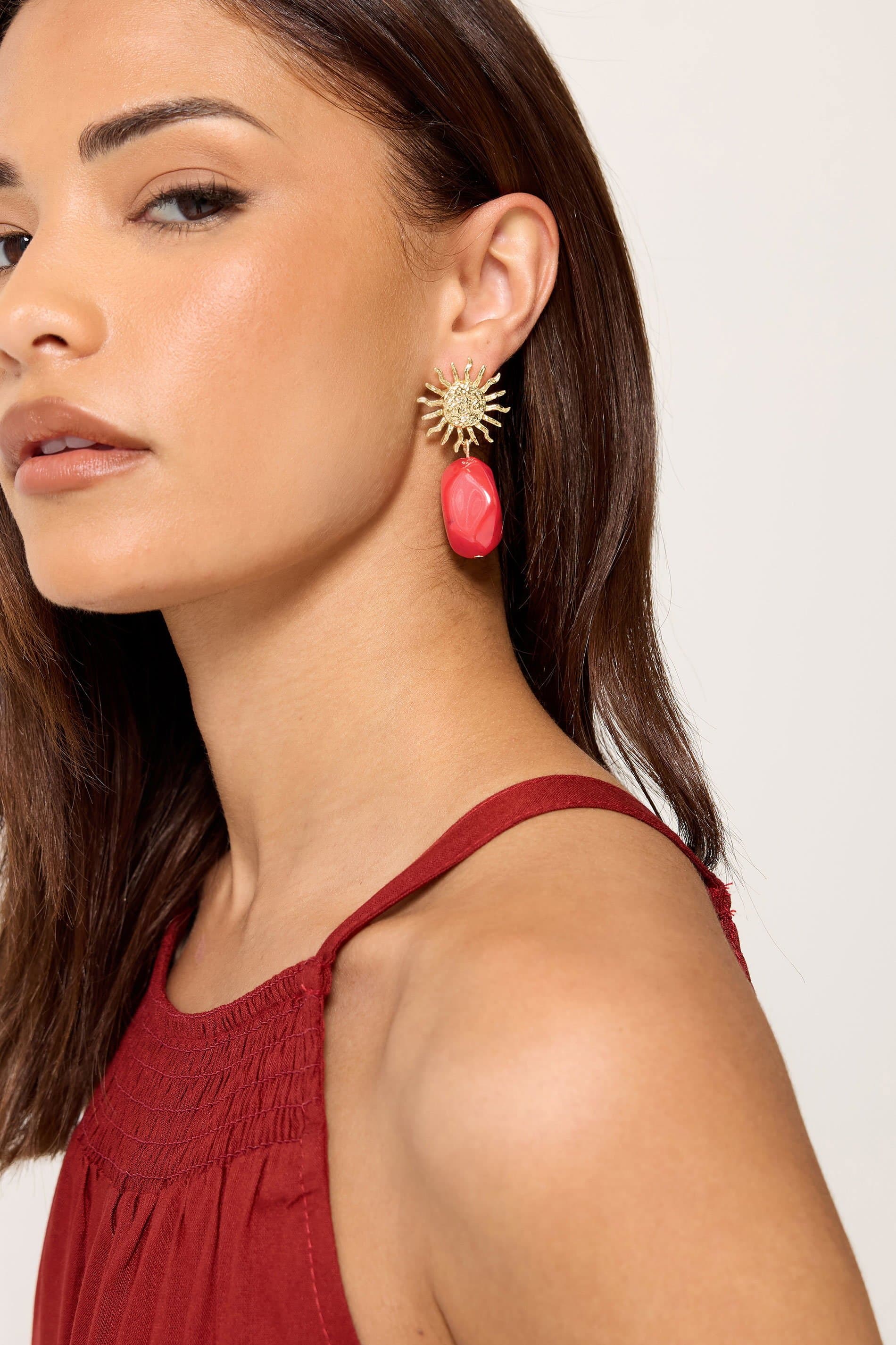 Yours Gold Tone Sun Bead Drop Earrings