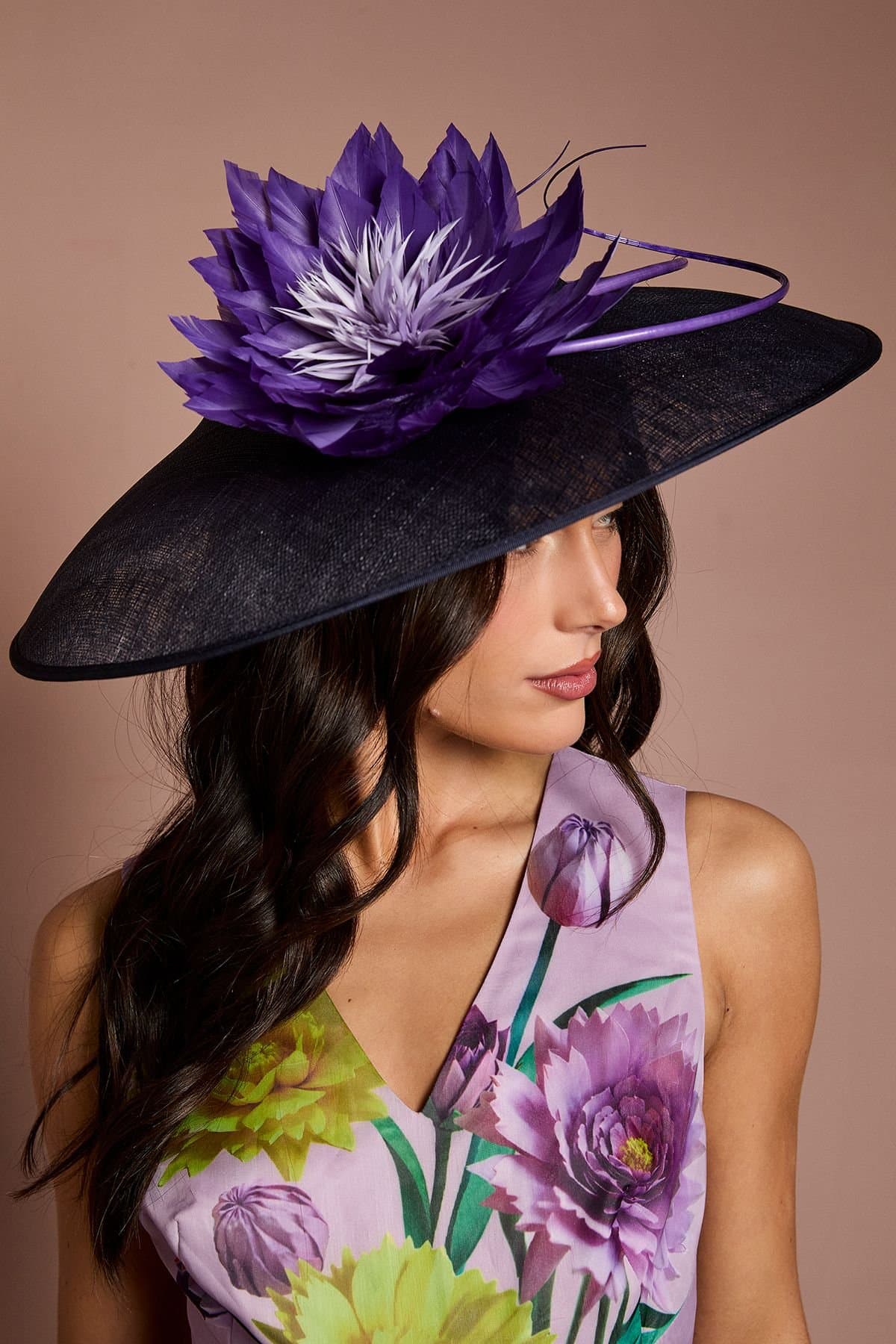 Coast Coast Navy Feather & Quill Wide Brim Hat