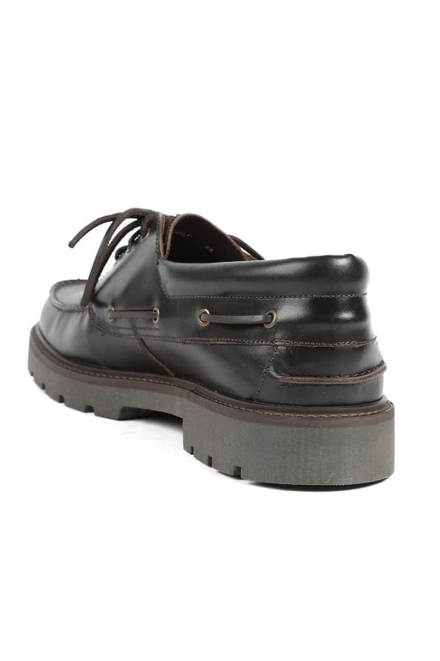 Jones Bootmaker Jones Bootmaker Men's Perivale Chunky Leather Moccasins in Dark Brown - 3