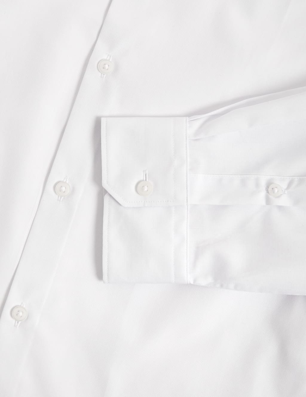 Marks & Spencer M&S 2 inch Shorter Slim Fit Easy Iron Cotton Rich Shirts White - 2