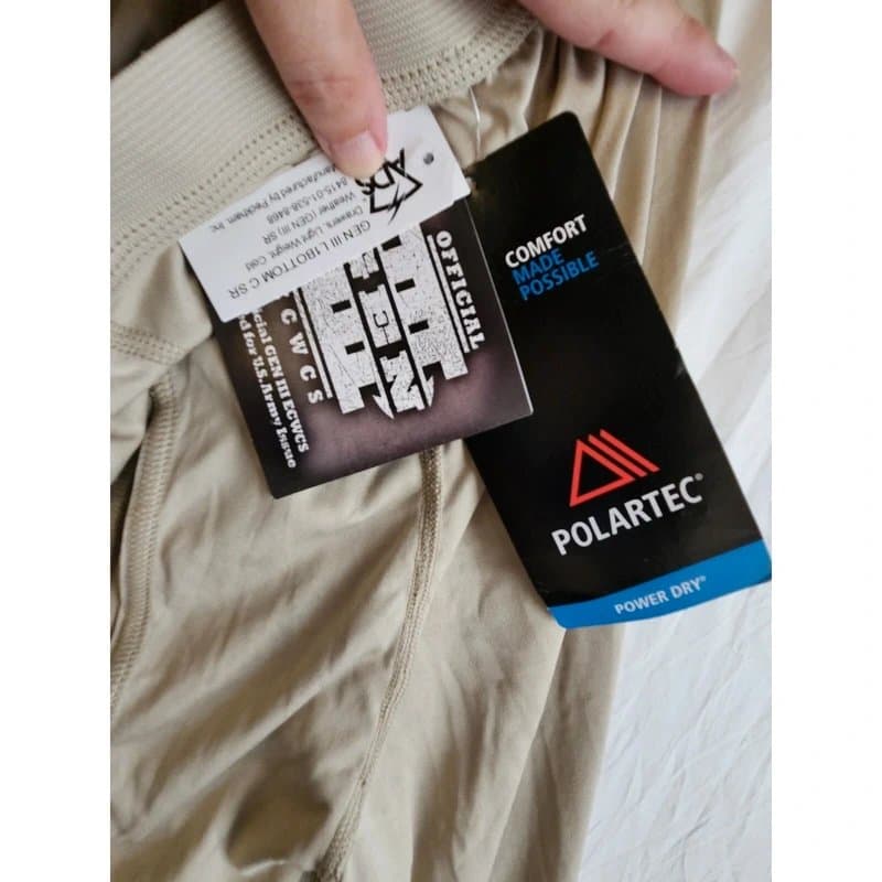 US US Army Drawers Mens Small Tan ECWCS Gen III Level 1 Polartec Power Dry Leggings