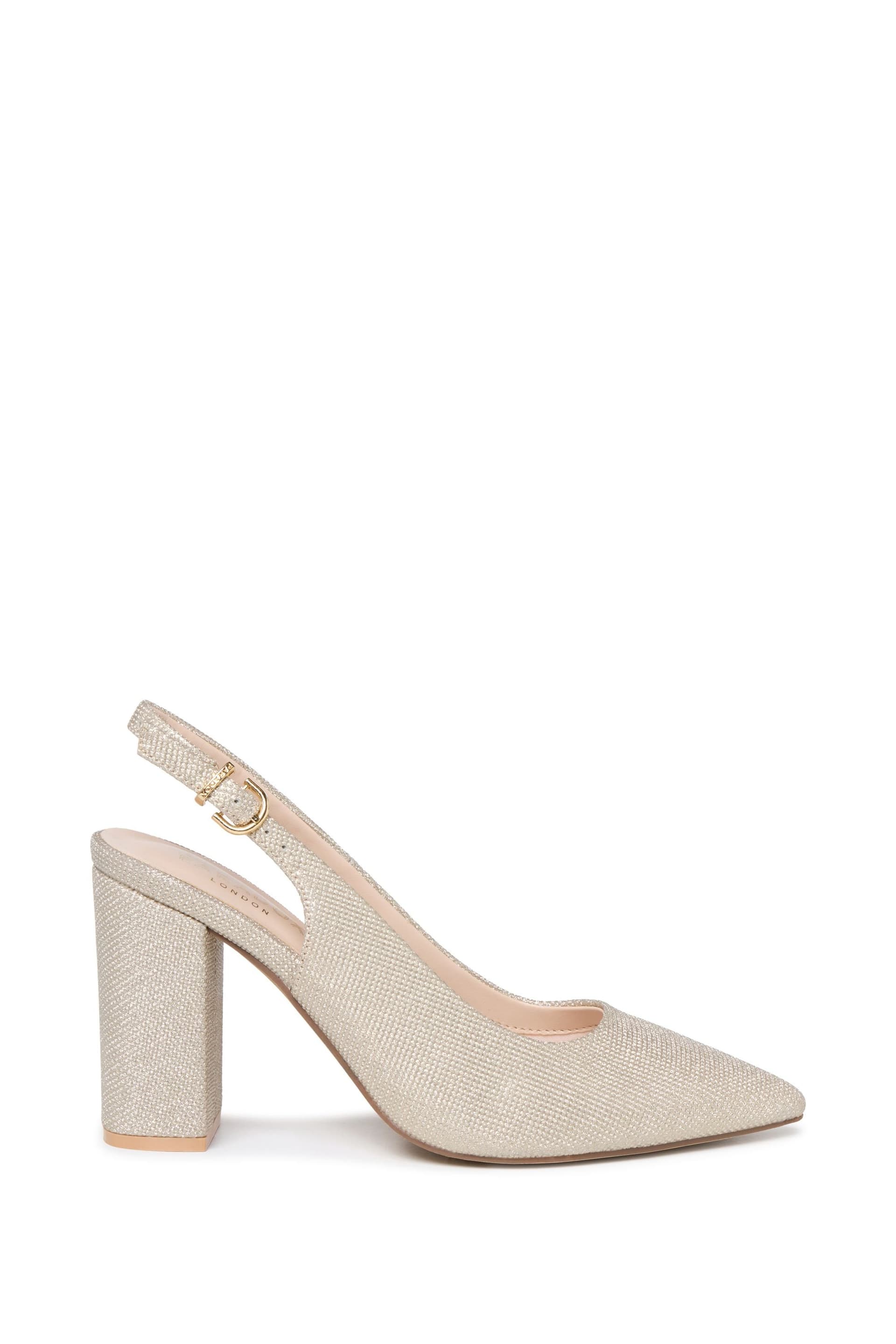 Paradox London Paradox London Women's Irisa' Block Heel Slingback Shoes in Gold