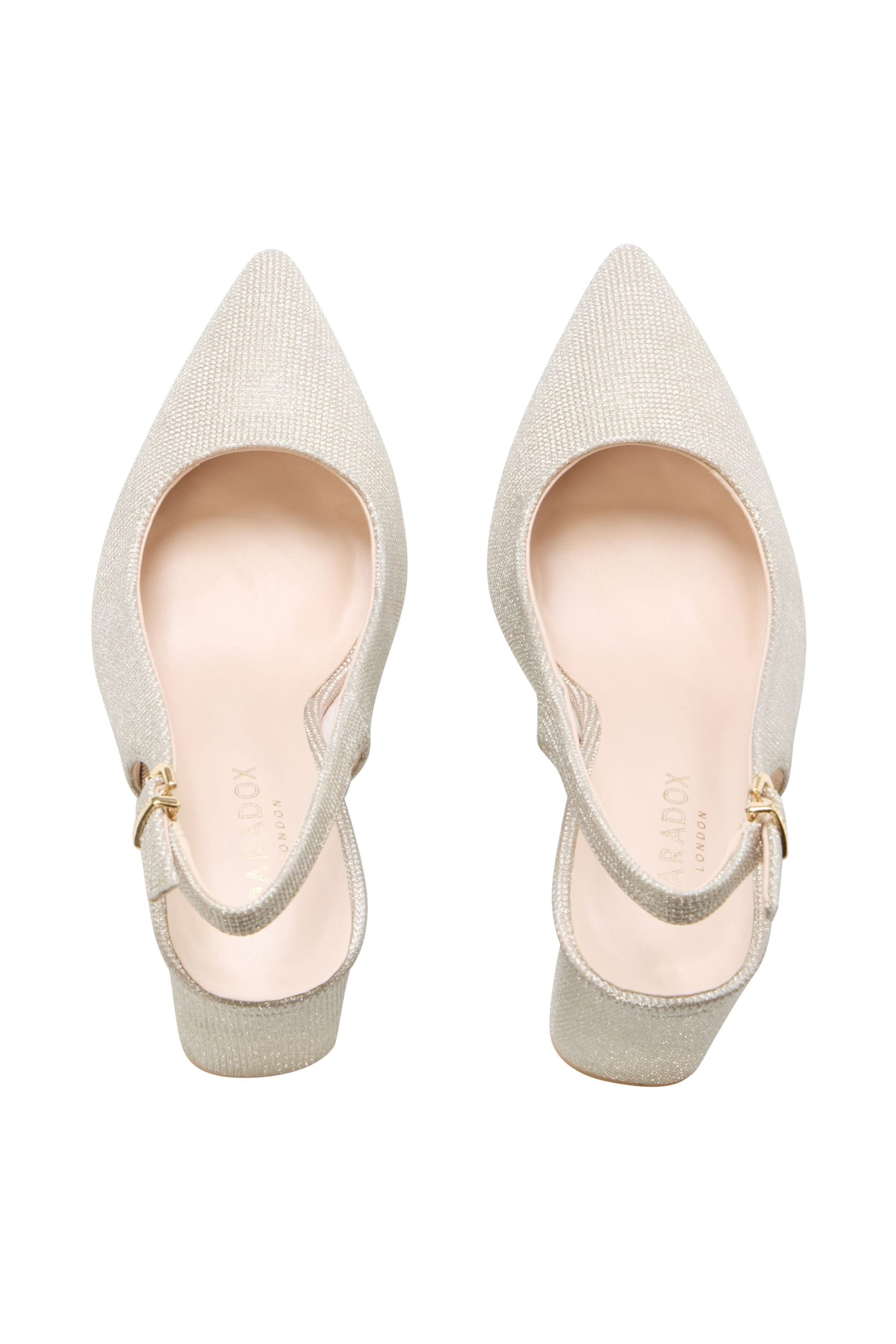 Paradox London Paradox London Women's Irisa' Block Heel Slingback Shoes in Gold - 4