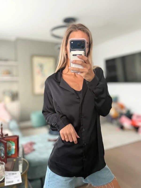 ASOS Asos black satin blouse - UK 10