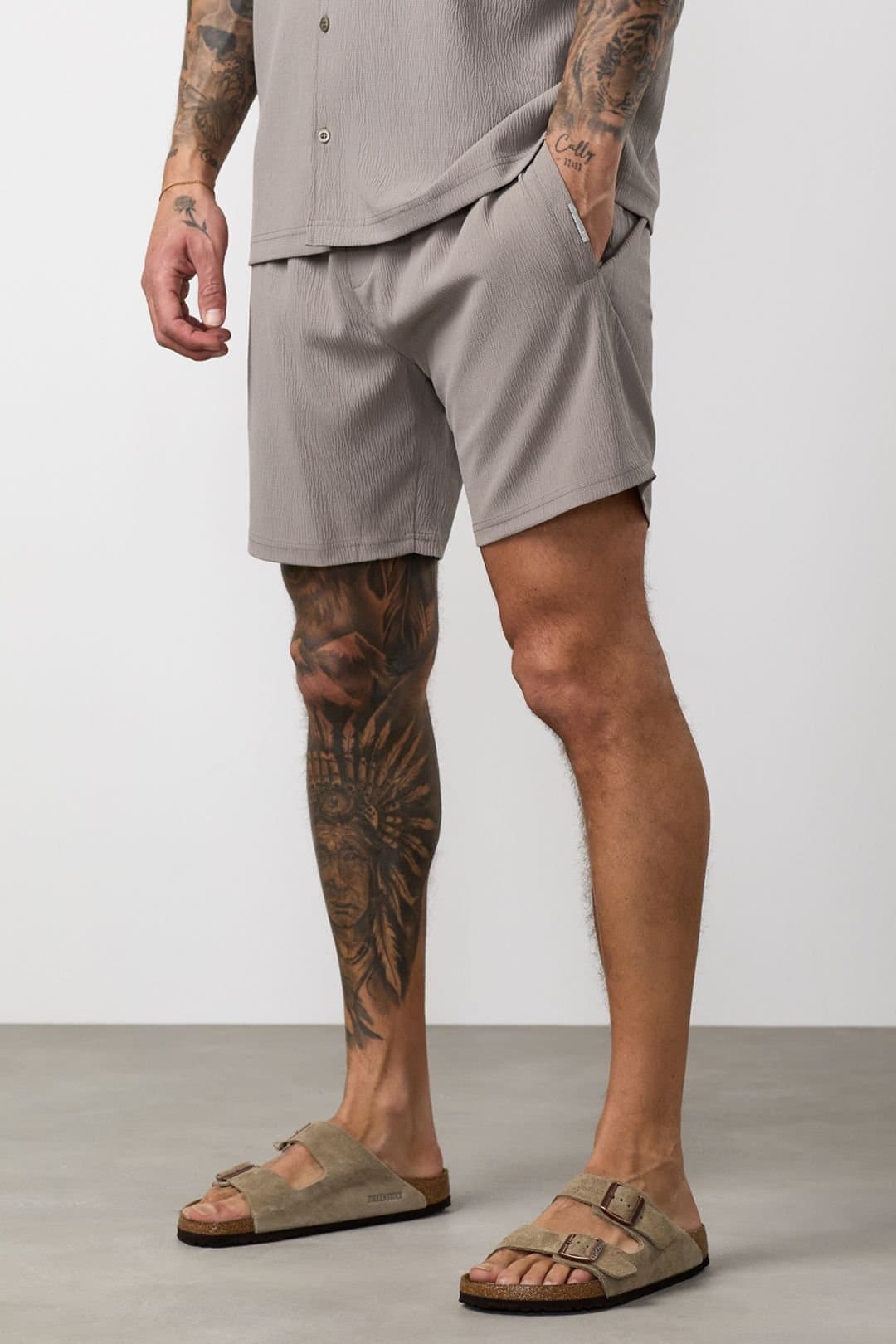 Gym King GYM KING Men's Signature Texture Short Taupe