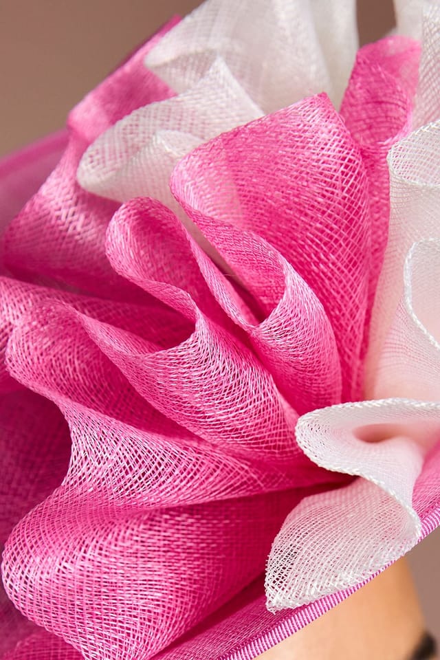 Coast Coast Women's Lisa Tan Side Facing Ruffle Fascinator in Hot Pink - 3