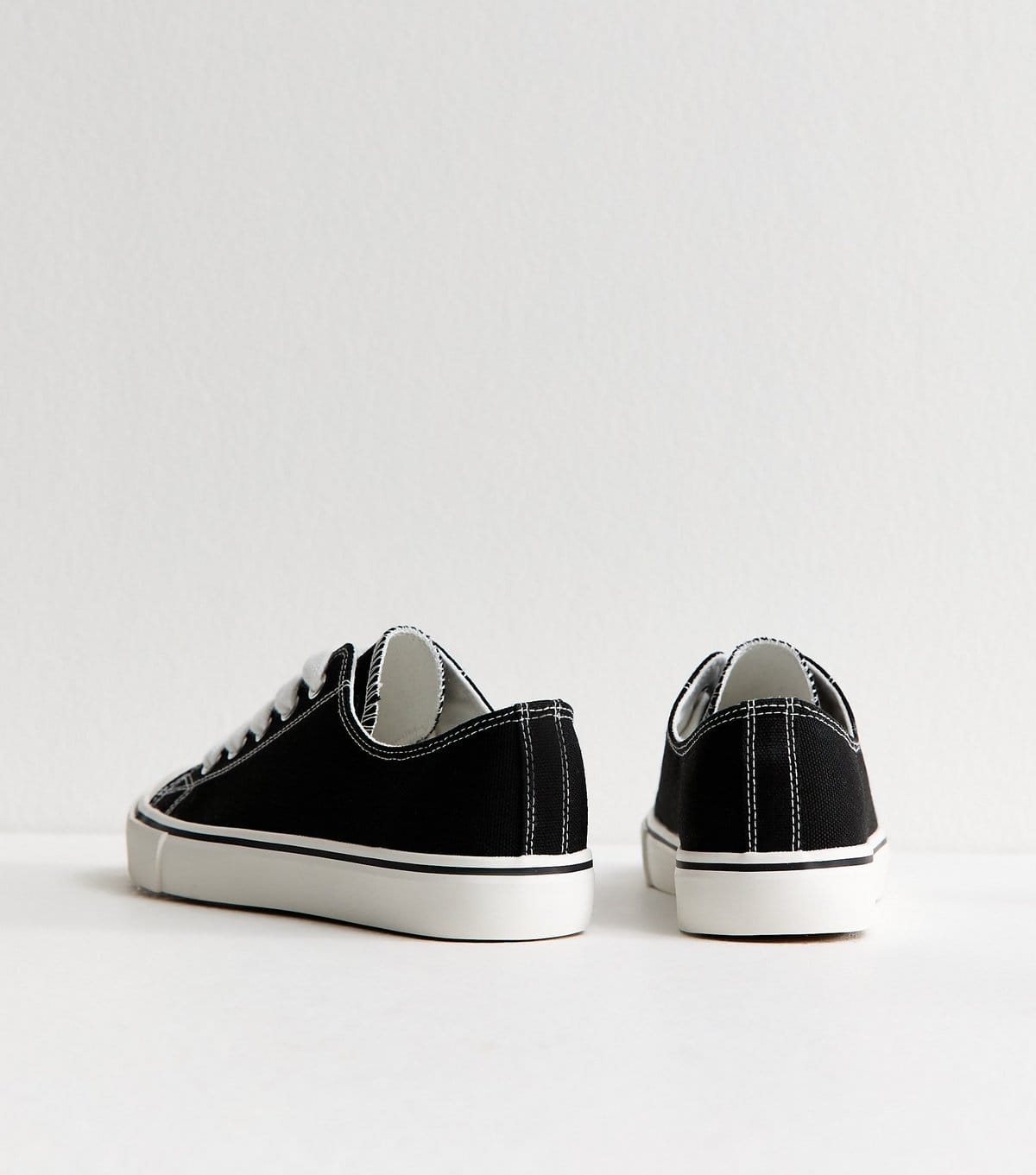 New Look Women's Black Canvas Lace Up Trainers Vegan New Look - 4