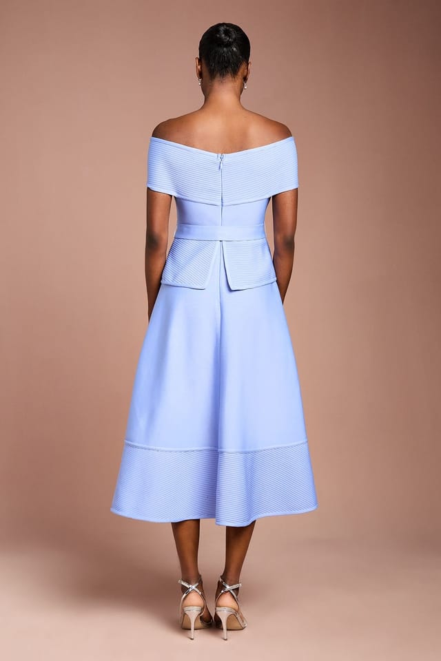 Coast Coast Women's Bardot Bandage Full Skirted Midi Dress in Cornflower - 3