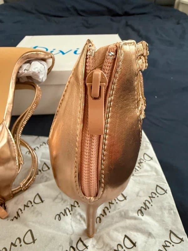 Divine Women’s Rose Gold Divine Stiletto High Heel Sandals UK Size 3 EU 36