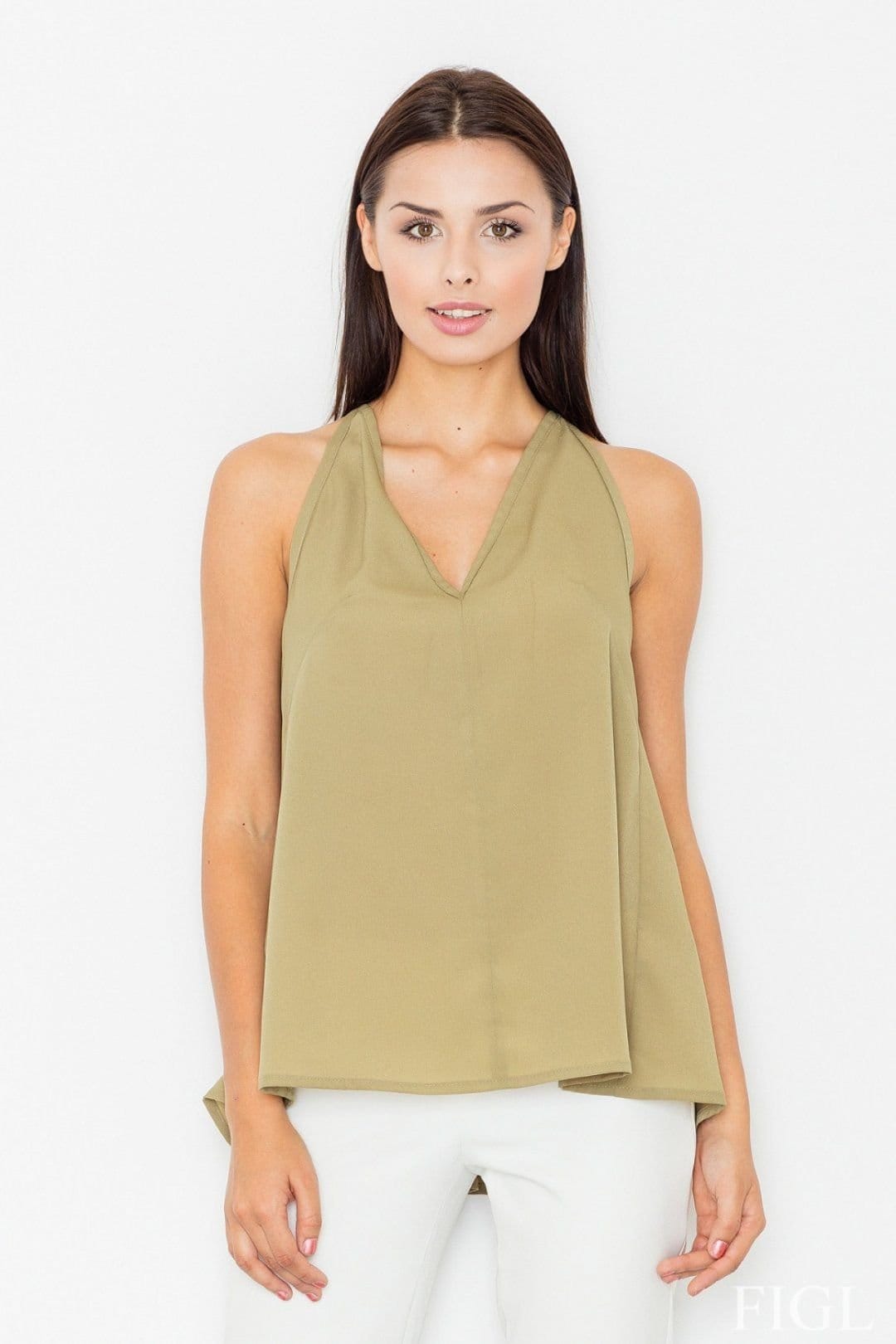 Love Lace Green Fitted Bustline Blouse with Strappy Back