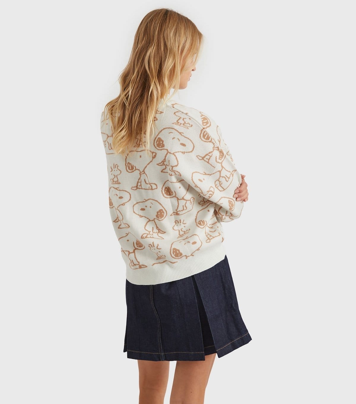 Skinnydip Women's White Snoopy Peanuts Tonal Cardigan Skinnydip New Look - 4