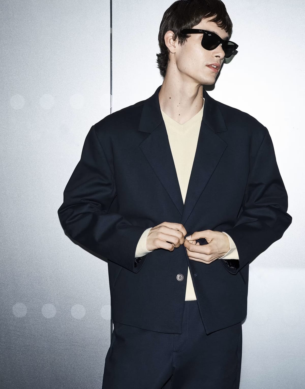 ASOS ASOS DESIGN boxy suit jacket in navy twill - 1