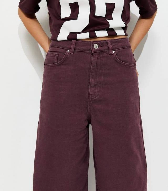 New Look Women's Burgundy Barrel Leg Jeans New Look - 3