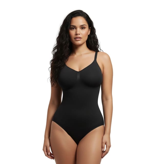 GWB Shapewear GWB Shapewear Women's Black Aurasnatch Seamless Tummy Control Shapewear Bodysuit - 3