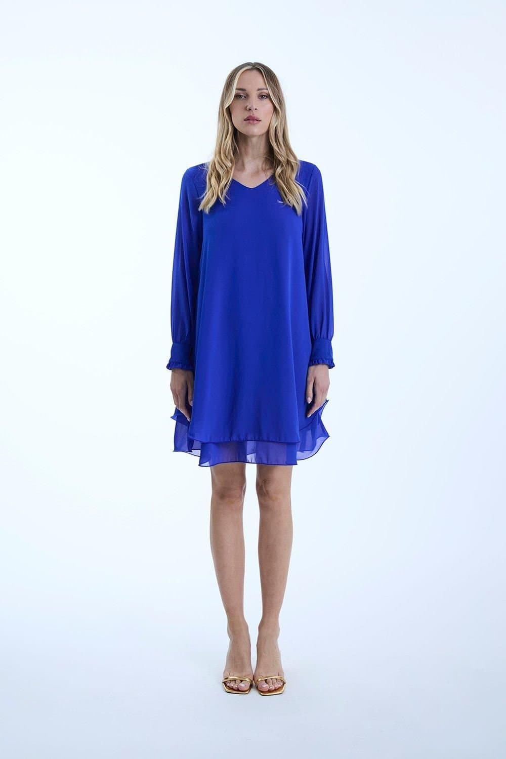 James Lakeland James Lakeland Women's Long Sleeve Royal Wave Hem Dress