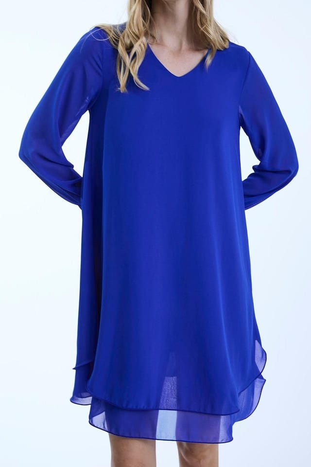 James Lakeland James Lakeland Women's Long Sleeve Royal Wave Hem Dress - 3